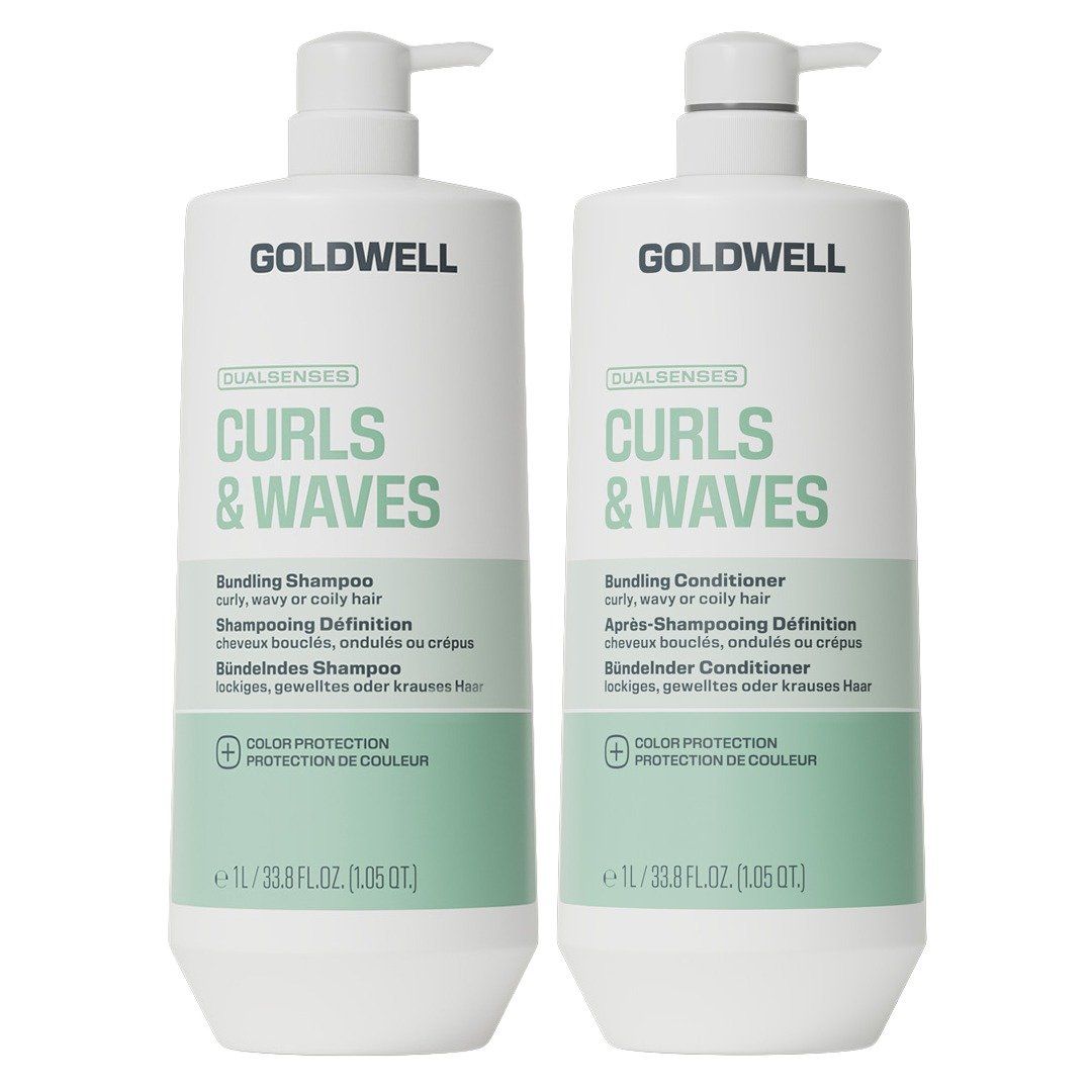 Goldwell Dualsenses Curls & Waves Bundling Shampoo 1000Ml & Curls & Waves Bundling Conditioner 1000Ml Duo - Image 1