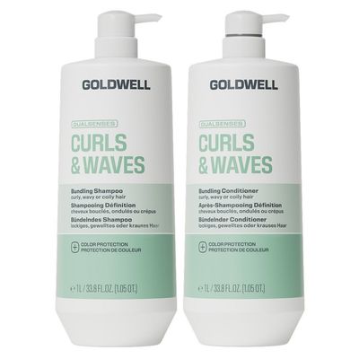 Goldwell Dualsenses Curls & Waves Bundling Shampoo 1000Ml & Curls & Waves Bundling Conditioner 1000Ml Duo