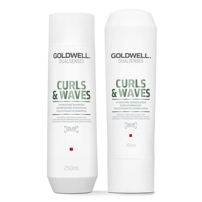 Goldwell DUO Dualsenses Curls & Waves Shampoo 250ml & Curls & Waves Conditioner 200ml in Clear