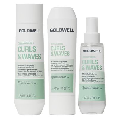 Goldwell Dualsenses Curls & Waves Bundling Shampoo 250Ml, Curls & Waves Bundling Conditioner 200Ml & Dualsenses Curls & Waves Bundling Spray 150Ml Pack