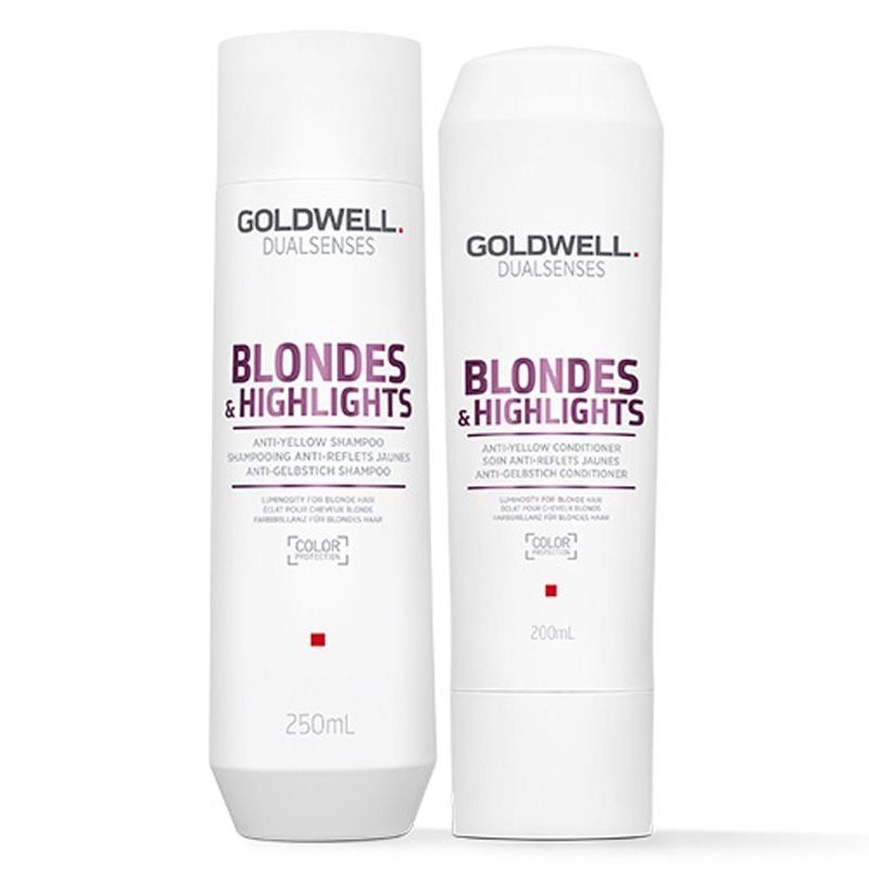 Goldwell Dual Senses Blonde & Highlights Anti-Yellow Shampoo 250ml & Conditioner 200ml Duo in Clear - Image 1
