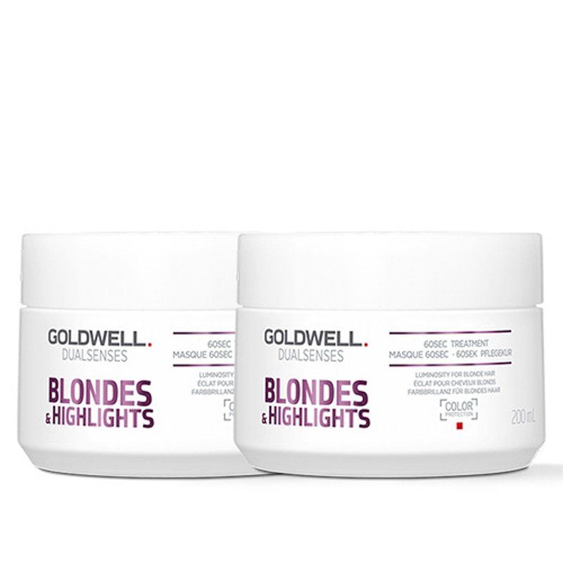 Goldwell Dual Senses Blonde & Highlights Anti-Yellow 60 Second Treatment 200ml Double - Image 1