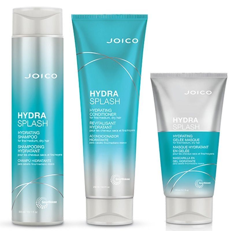 JOICO HydraSplash Hydrating Shampoo 300ml, HydraSplash Hydrating Conditioner 250ml & HydraSplash Hydrating Gelee Masque 150ml Pack - Image 1