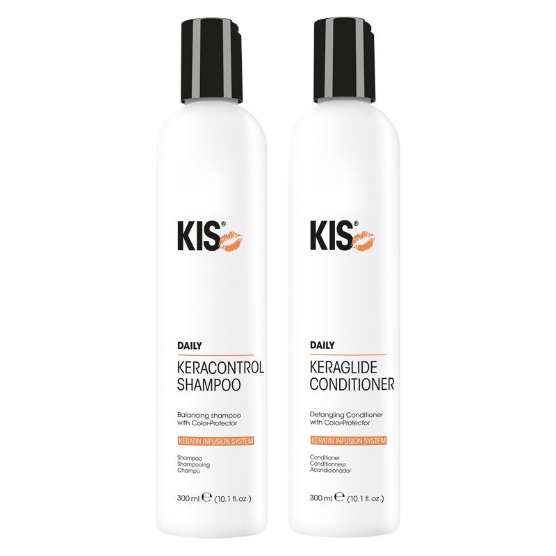 KIS Keracontrol Shampoo & Keraglide Conditioner in White - Image 1