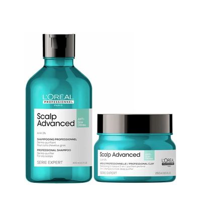 L'Oreal Professionnel DUO Serie Expert Scalp Advanced Anti-Oiliness Dermo-Purifier Shampoo for oily scalps 300ml & Serie Expert Scalp Advanced