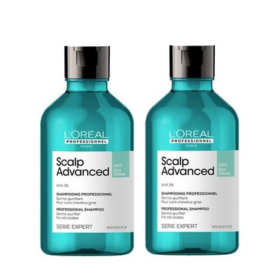 L'Oreal Professionnel Serie Expert Scalp Advanced Anti-Oiliness Dermo-Purifier Shampoo For Oily Scalps 300ml Double in Clear