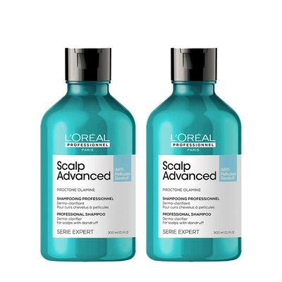 L'Oreal Professionnel Serie Expert Scalp Advanced Anti-Dandruff Dermo-Clarifier Shampoo for scalps with dandruff & visible flakes 300ml Double