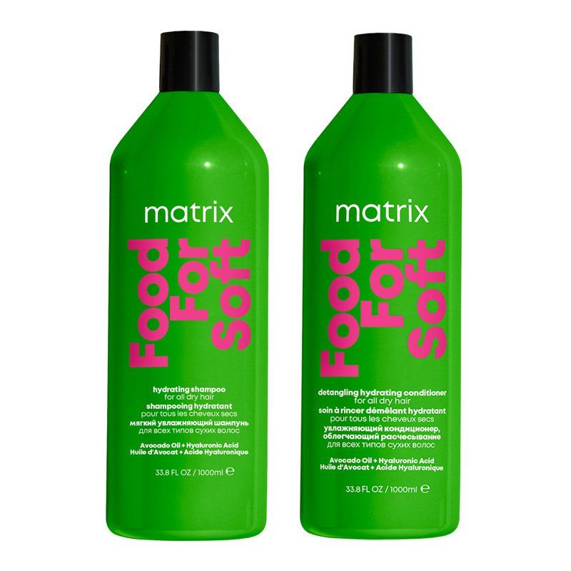 Matrix Food For Soft Hydrating Shampoo & Conditioner 1000ml duo in Green - Image 1