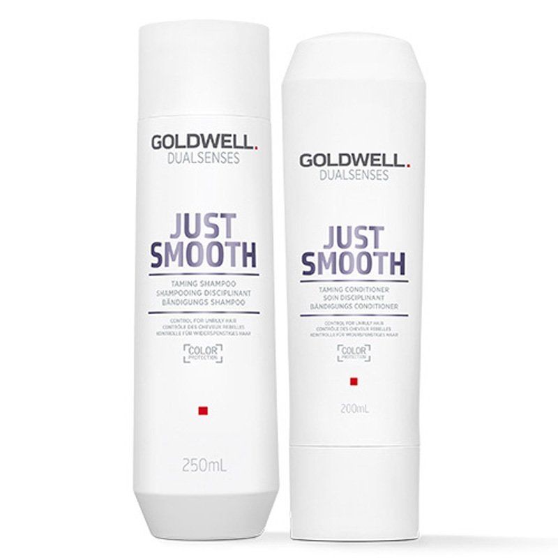 Goldwell Dual Senses Just Smooth Taming Shampoo 250ml & Conditioner 200ml Duo in Clear - Image 1