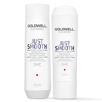 Goldwell Dual Senses Just Smooth Taming Shampoo 250ml & Conditioner 200ml Duo in Clear