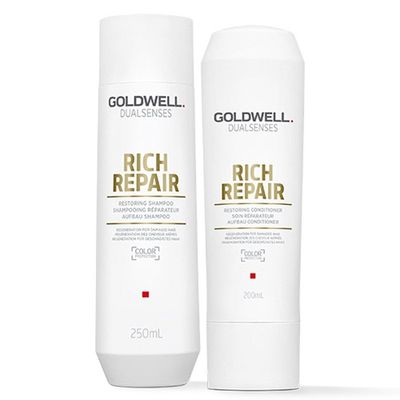 Goldwell Dual Senses Rich Repair Restoring Shampoo 250ml & Conditioner 200ml Duo in Clear