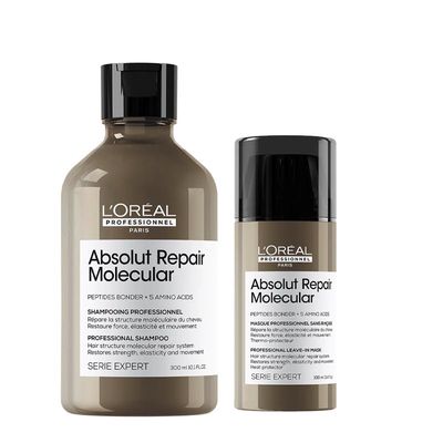 L'Oreal Professionnel Serie Expert Absolut Repair Molecular Hair Shampoo 300ml & Leave-In-Mask 100ml Duo in Clear - Thumbnail 2