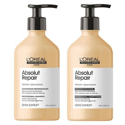 L'Oreal Professionnel Serie Expert Absolut Repair Shampoo & Serie Expert Absolut Repair Conditioner 500ml Duo in Clear