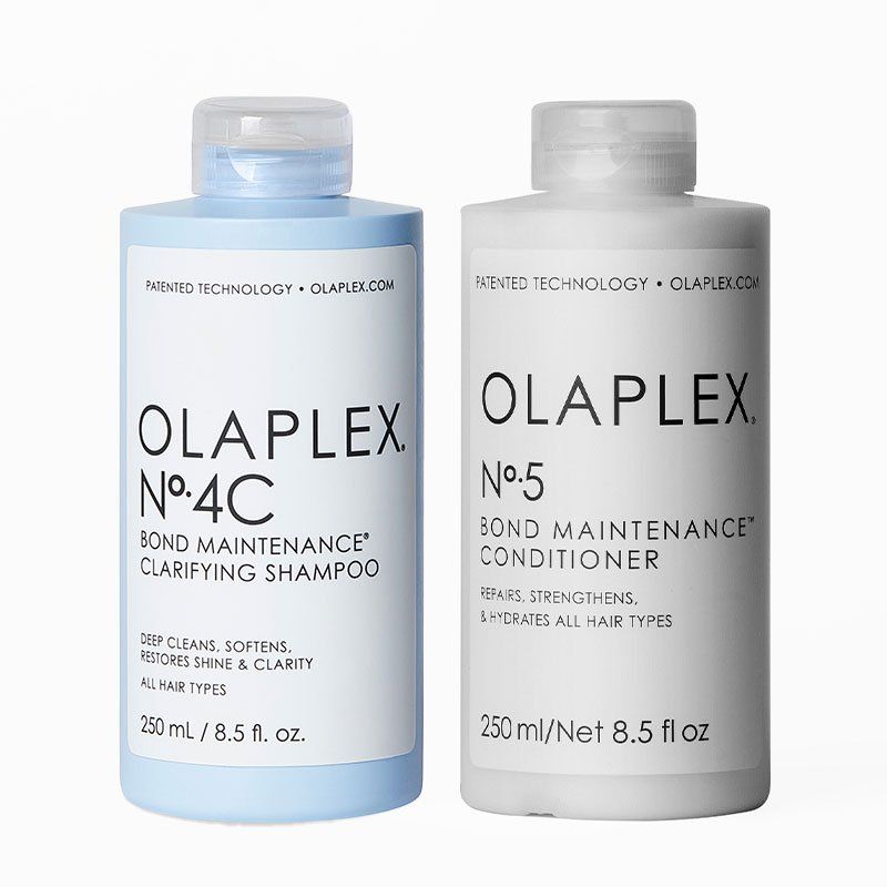 Olaplex No.4C Bond Maintenance Clarifying Shampoo 250ml and No. 5 Bond Maintenance Conditioner 250ml Duo - Image 1
