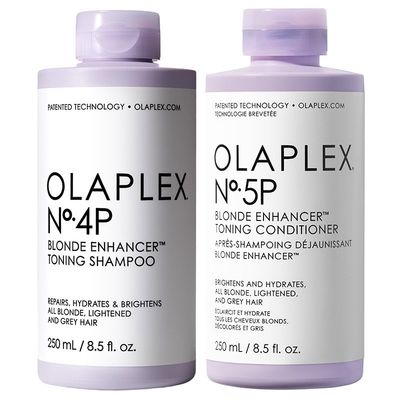 Olaplex No.4P Blonde Enhancer Toning Shampoo and No. 5P Blonde Enhancer Toning Conditioner 250ml Duo - Clear