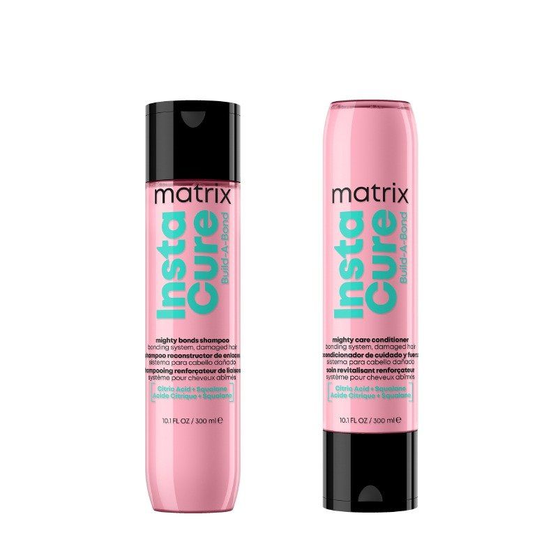 Matrix Mighty Bonds Shampoo 300ml & Mighty Care Conditioner 300ml Duo in Clear - Image 1