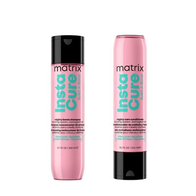 Matrix Mighty Bonds Shampoo 300ml & Mighty Care Conditioner 300ml Duo in Clear