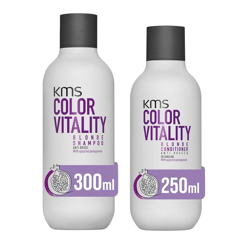 KMS Color Vitality Blonde Shampoo 300ml & Conditioner 250ml Duo - Image 1