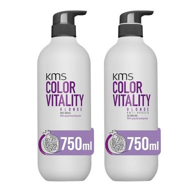 KMS Color Vitality Blonde Shampoo 750ml & Conditioner 750ml Duo