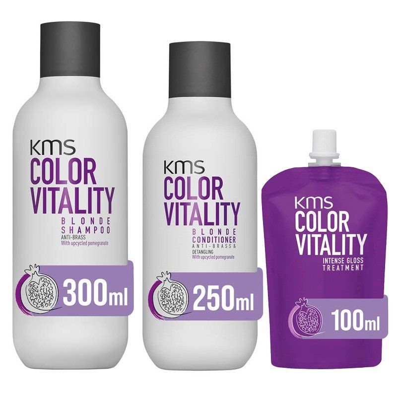 KMS Color Vitality Shampoo 300ml, Conditioner 250ml & Intense Gloss Treatment 100ml - Image 1