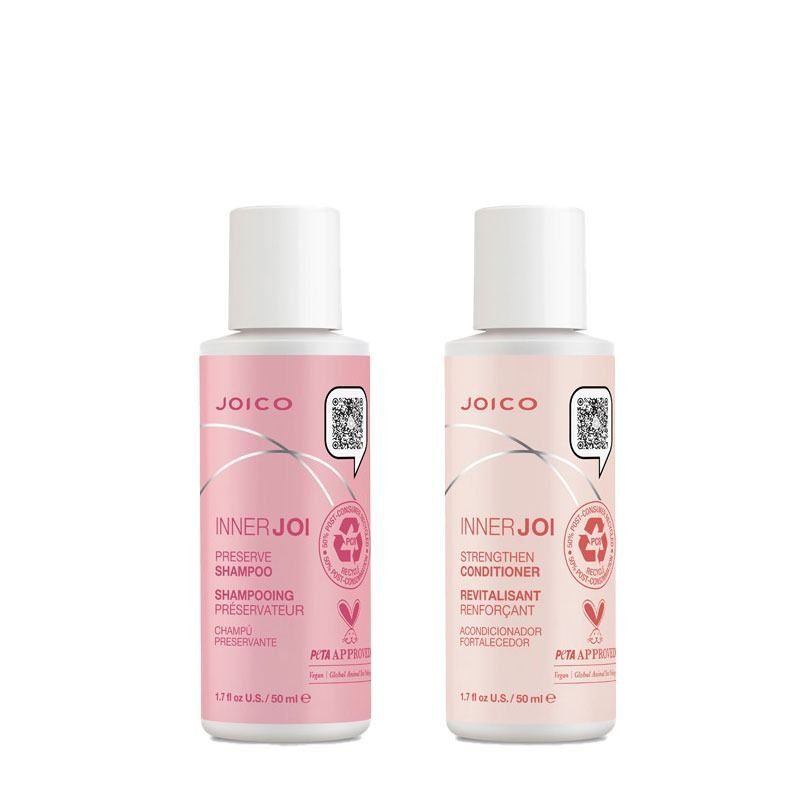 JOICO InnerJoi Strengthen Shampoo 50ml & InnerJoi Strengthen Conditioner 50ml Duo in Clear - Image 1