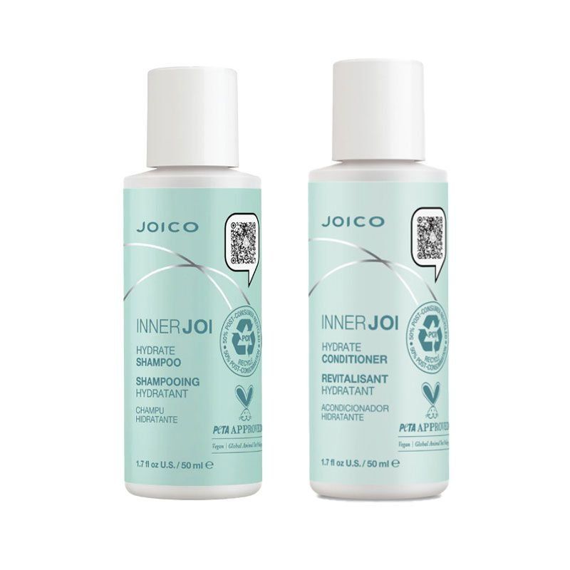 JOICO InnerJoi Hydration Shampoo 50ml & Hydration Conditioner 50ml Duo in Clear - Image 1