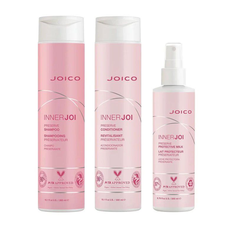 JOICO InnerJoi Preserve Shampoo 300ml, InnerJoi Preserve Conditioner300ml & InnerJoi Preserve Protective Milk 150ml Pack in Clear - Image 1