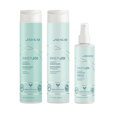 JOICO InnerJoi Hydration Shampoo, Conditioner & Detangler Pack in Clear