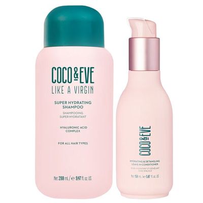 Coco & Eve Like a Virgin Super Hydrating Shampoo 280ml & Leave-In Conditioner 150ml Duo - Clear