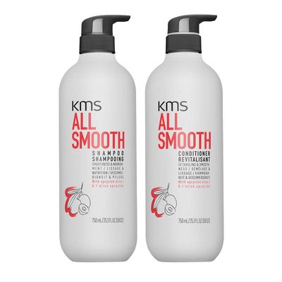 KMS All Smooth Shampoo Conditioner Duo in White