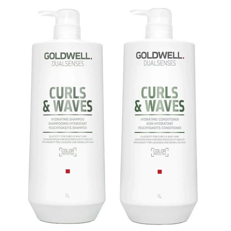 Goldwell Dualsenses Curls & Waves Shampoo Conditioner Duo in White - Image 1