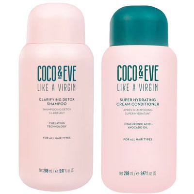 Coco & Eve Like a Virgin Clarifying Detox Shampoo 280ml & Hydrating Cream Conditioner 280ml Duo