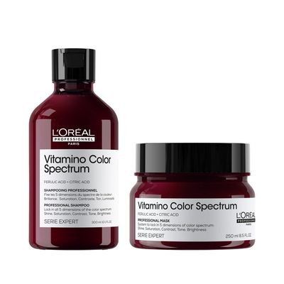 L'Oréal Professionnel Vitamino Color Spectrum Shampoo 300ml and Rinse Off Hair Mask 250ml Duo - Thumbnail 3