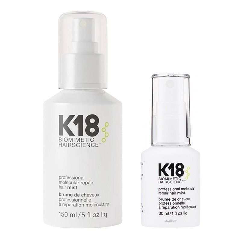 K18 Hair Mist Molecular Repair & Hair Mist (150ml & 30ml) in White - Image 1