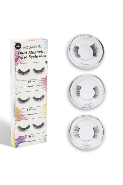 3 x Pairs of Aquarius Double Glam Volume & Sexy Magnetic Eyelash Giftset - Buy 1
