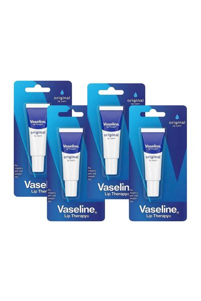 Vaseline Lip Therapy Original Lip Balm For Instant softness and smoothness, 10g - Buy 4 / 50g