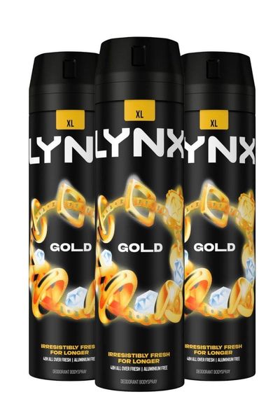Lynx XL 48-H High Definition Fragrance Gold Body Spray Deodorant 12 Pk, 200ml - 5cm
