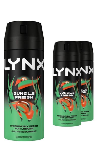 Lynx Body Spray Jungle Fresh 48H High Definition Fragrance Deodorant 150ml, 18 pack - 34cm / 30cm
