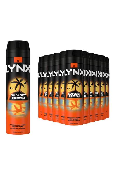 Lynx Sunset Fresh Men's Deodorant Body Spray 200ml, 30 Pack - 21cm / 19cm / 12
