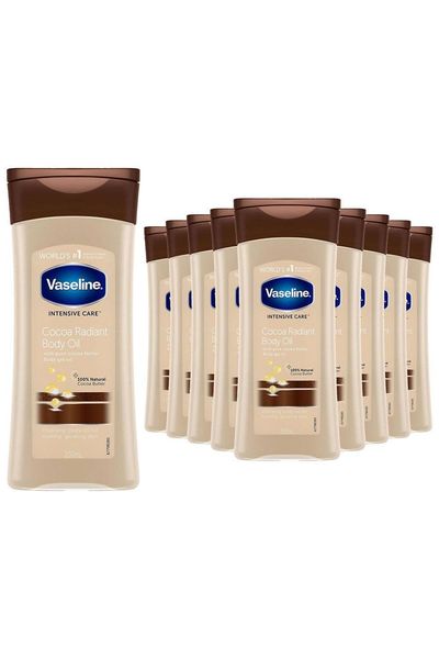 Vaseline Body Gel Oil Intensive Care Cocoa Radiant Cocoa Butter 200ml, 12 Pack - White