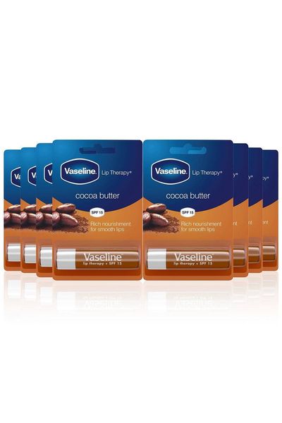 Vaseline Lip Therapy with SPF 15 Essential Moisture, Cocoa Lipstick, 4g - Buy 8 / 240g
