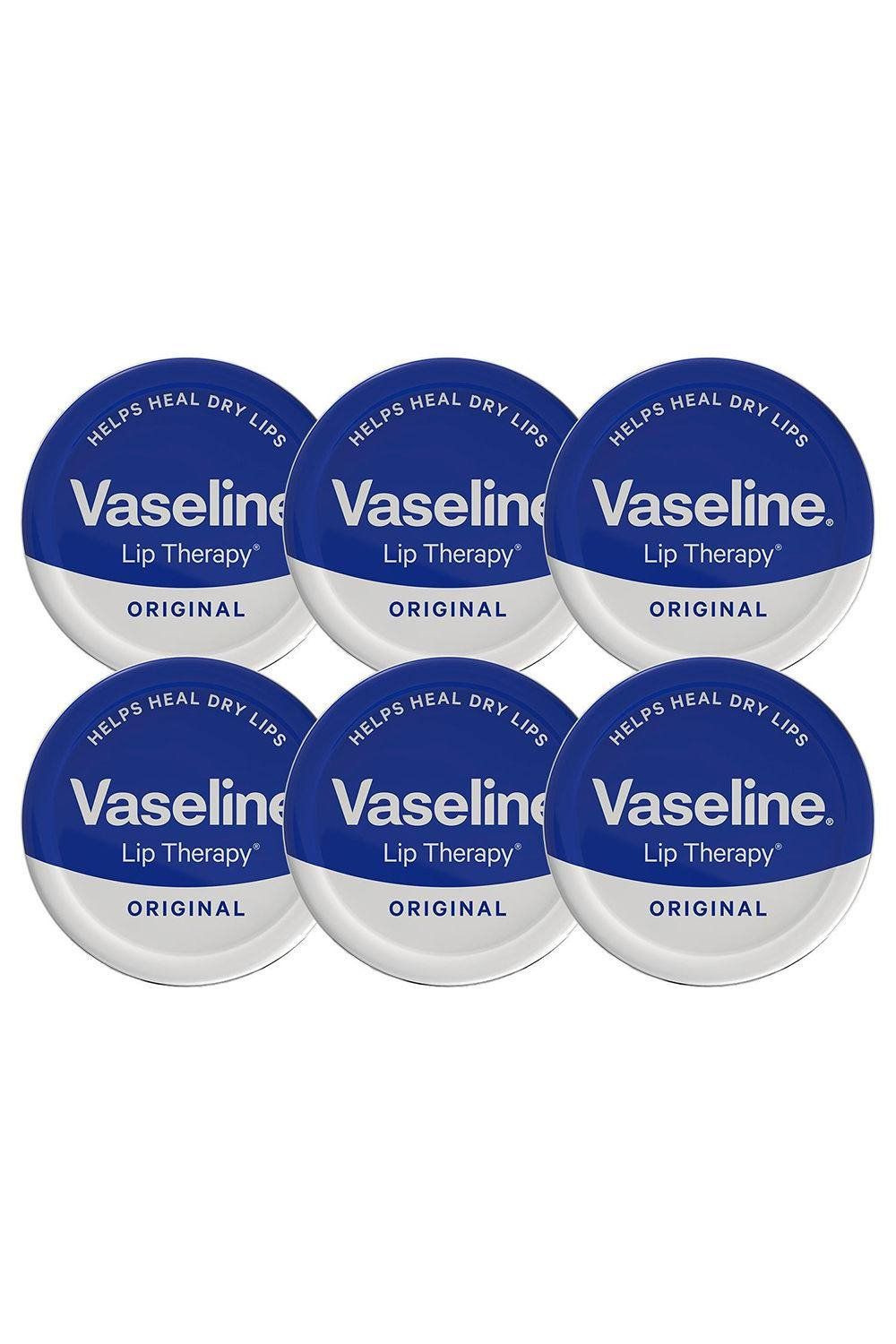Vaseline Lip Therapy Petroleum Jelly, Original 20gm Hydrating Lip Balm, 6 Pack - White - Image 1