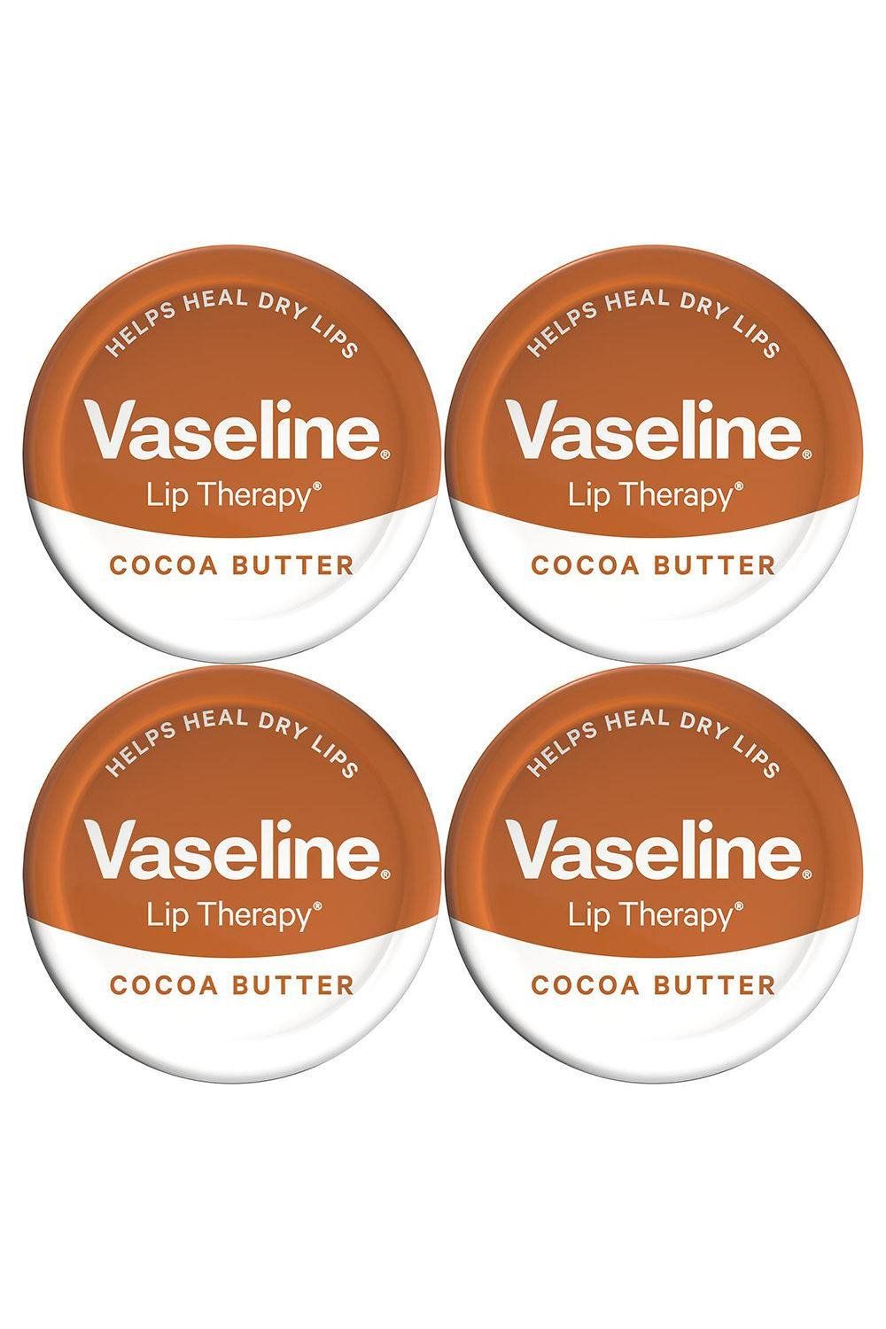Vaseline Lip Therapy Cocoa Butter 20gm Petroleum Jelly Dry Lip Treatment, 4 Pack - White - Image 1