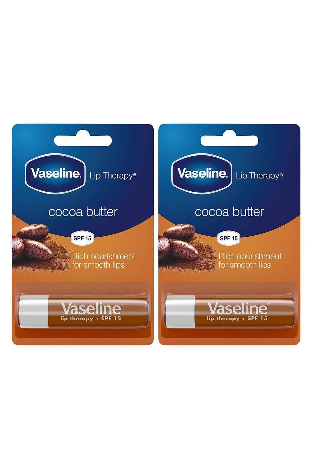 Vaseline Lip Therapy with SPF 15 Essential Moisture, Cocoa Lipstick, 4g - Buy 2 / 60g - Image 1