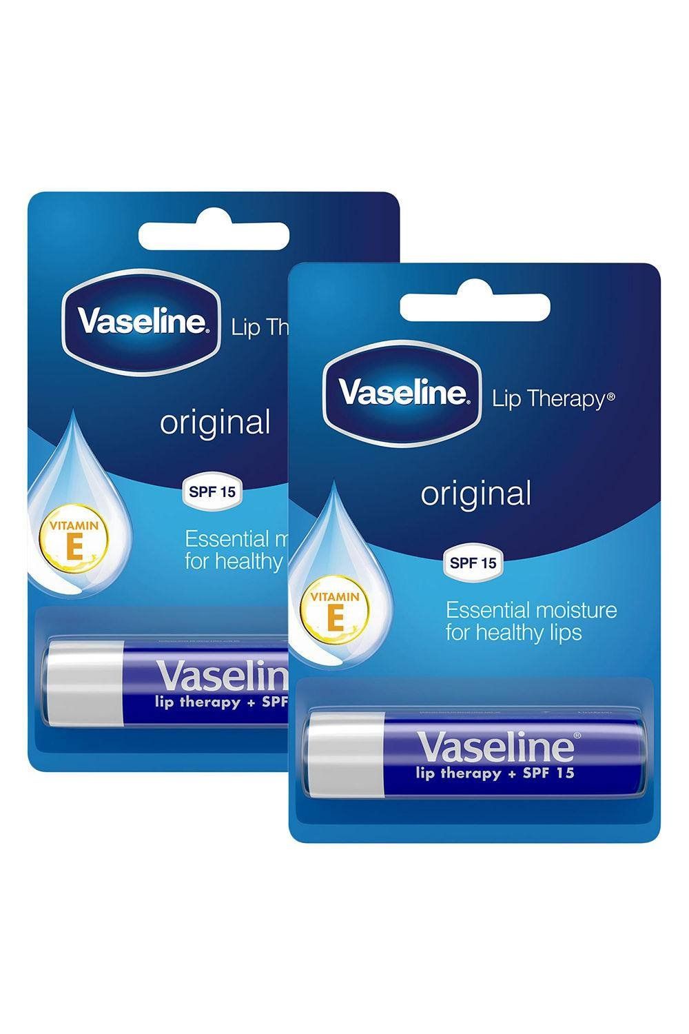 Vaseline Lip Therapy Balm Sticks, Original 4gm Hydrating Lip Care Balm, 2 Pack - White - Image 1