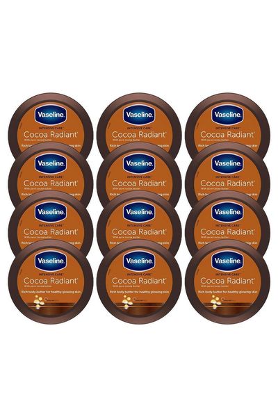 Vaseline Cocoa Radiant Moisture Rich Body Butter 250ml Intense Hydration 12pk - White