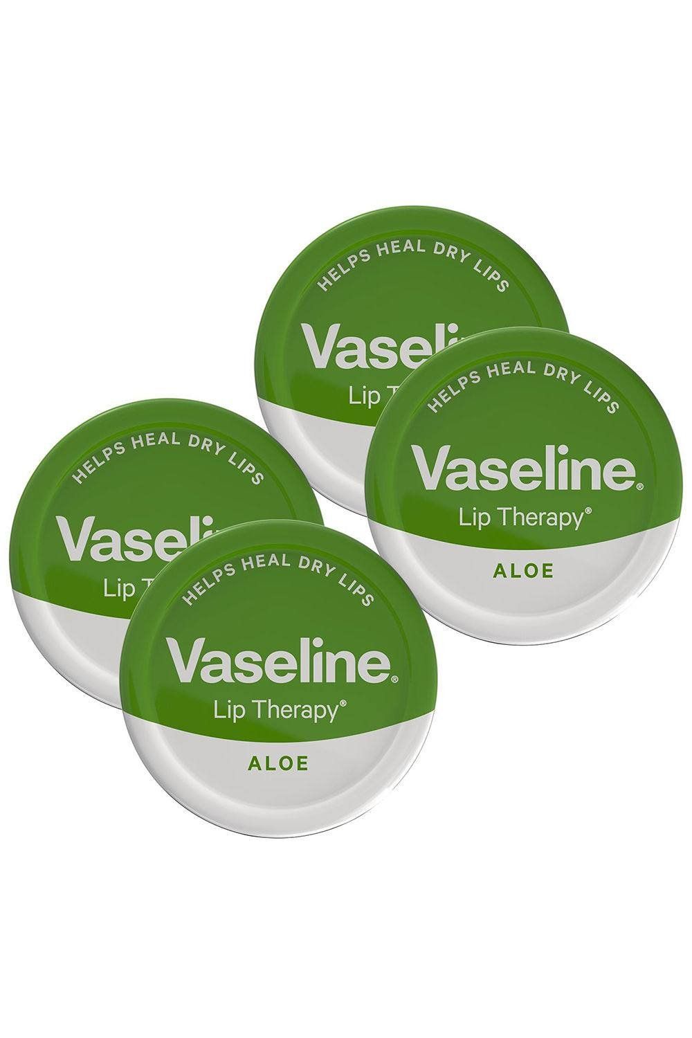 Vaseline Lip Therapy Petroleum Jelly, Aloe Vera 20gm Hydrating Lip Balm, 4 Pack - White - Image 1