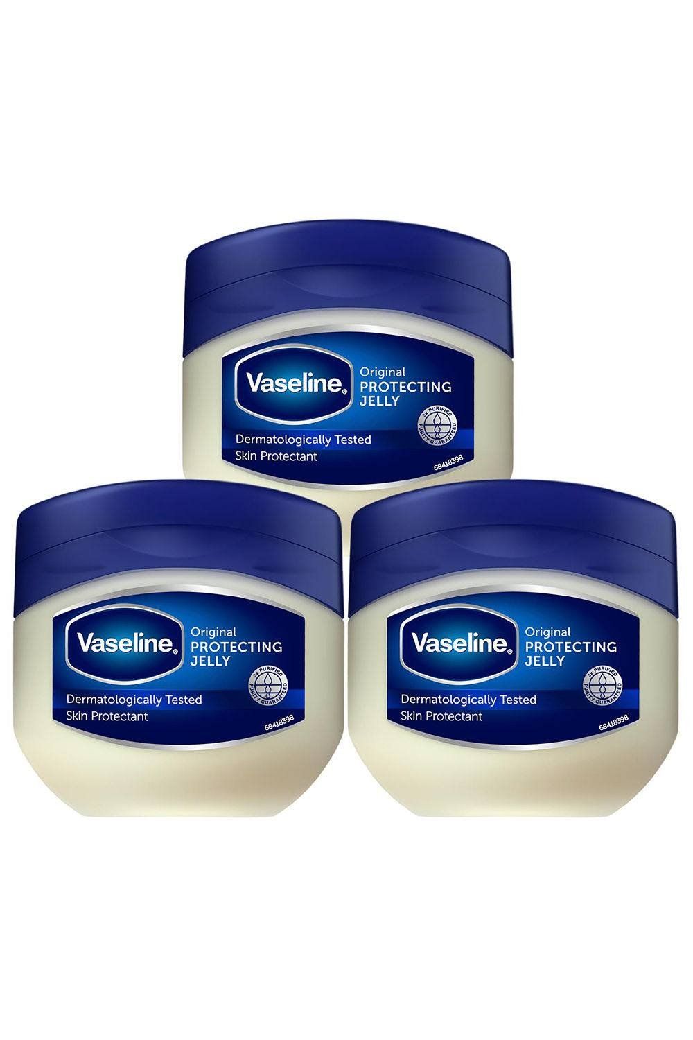 Vaseline Petroleum Jelly Original Skin Protectant Sensitive Skin 100ml, 3 Pack - White - Image 1