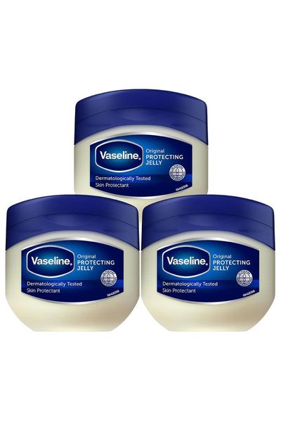 Vaseline Petroleum Jelly Original Skin Protectant Sensitive Skin 100ml, 3 Pack - White