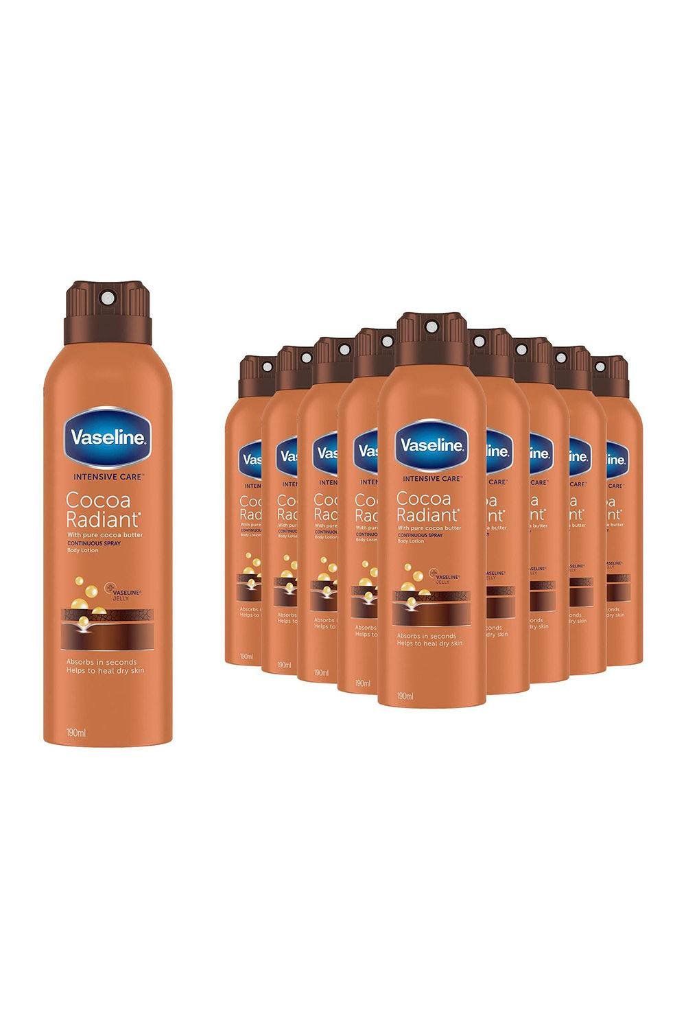 Vaseline Intensive Care Cocoa Radiant Spray Body Moisturiser 190ml 12 Pack - White - Image 1